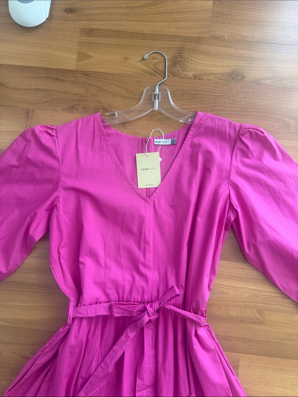 Fuchsia Maxi Dress with Belt - Women - Picture 3 of 3